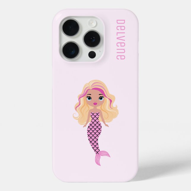 Adorable Pink Mermaid Case-Mate iPhone Case (Back)