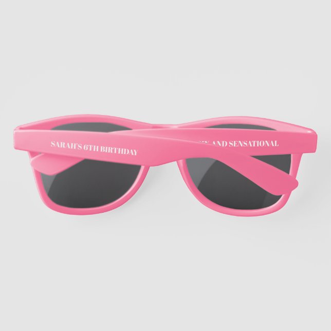 Adorable Pink Party Favour Sunglasses Customisable (Back)