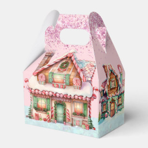 Adorable Pink Pastel Gingerbread House Favour Box