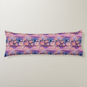 Adorable Pink Purple Pastel Floral Cutout Pattern Body Cushion