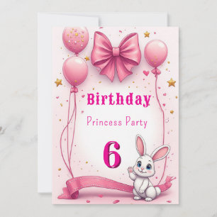 Adorable Pink Rabbit Birthday Party Fun 🐰 Invitation