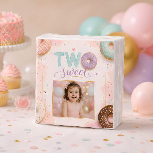 Adorable Pink Sprinkle Doughnut Birthday Napkin