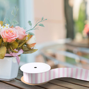 Adorable Pink Striped Baby Shower Satin Ribbon
