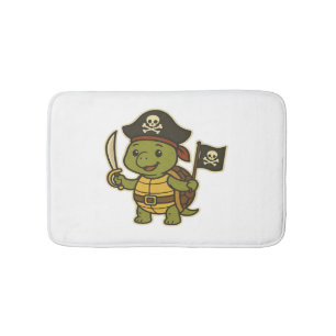 Adorable Pirate Turtle Classic T-Shirt Bath Mat