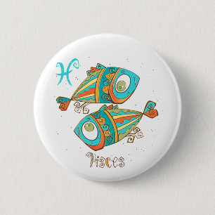 Adorable Pisces Fish 6 Cm Round Badge