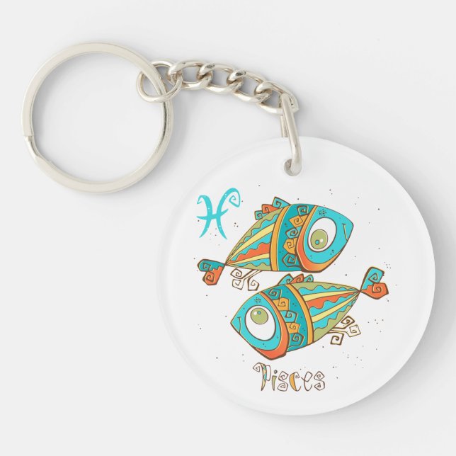 Adorable Pisces Fish Key Ring (Front)