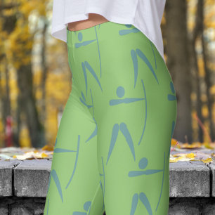 Adorable Pistachio Green Womens Archery Pattern Leggings