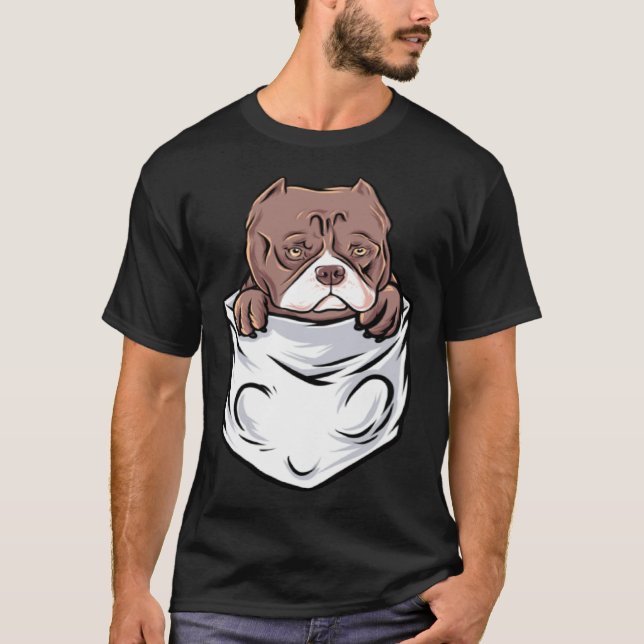 Adorable Pit Bull Terrier Puppy  Cute Pocket T-Shirt (Front)