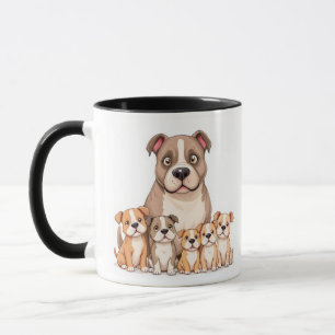 Adorable Pitbull Family Mug - Perfect Gift for Dog