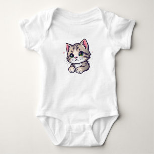 Adorable Playful Kitten Baby Bodysuit