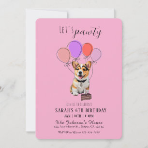 Adorable Playful Pink Corgi Birthday Customisable