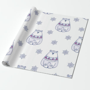Adorable Polar Bear Christmas Wrapping Paper