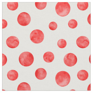 Adorable polka dot pattern l Red and white Fabric
