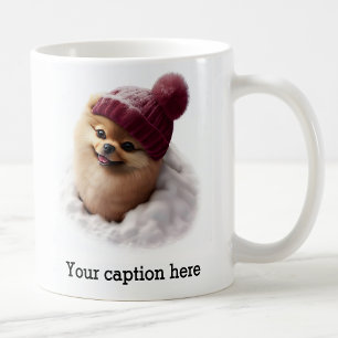 Adorable Pomeranian Winter Playtime Coffee Mug