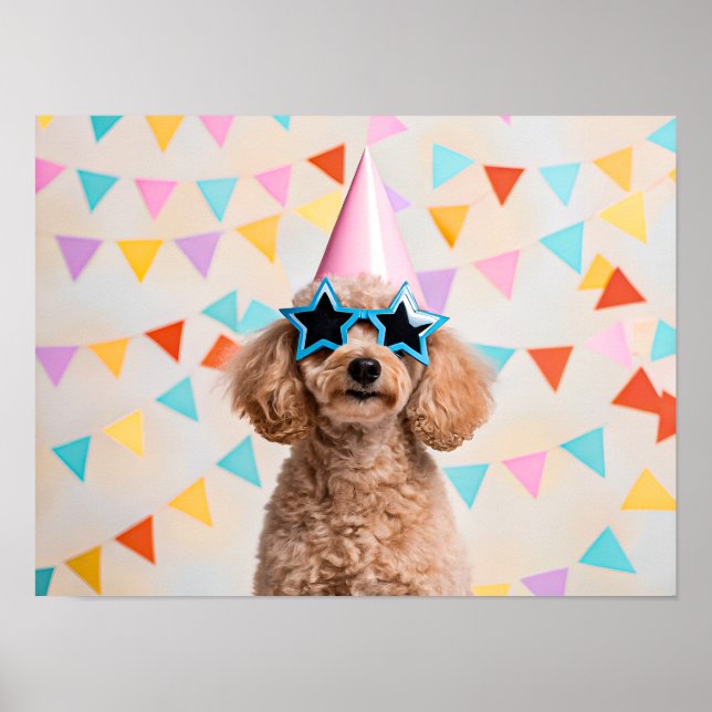 Adorable Poodle Party Poster (Front)