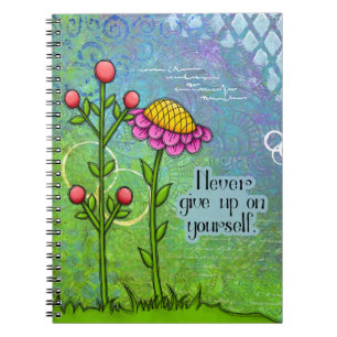 Adorable Positive Thought Doodle Flower Notebook