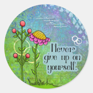 Adorable Positive Thought Doodle Flower Sticker
