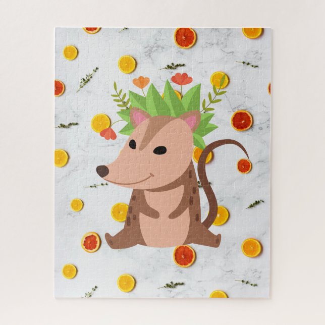 Adorable Possum Oppossum puzzle marsupial creature (Vertical)