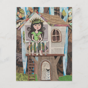 Adorable Princess in a Treehouse Postcard