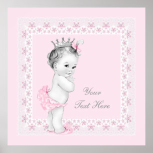 Adorable Princess Pink Baby Girl Poster