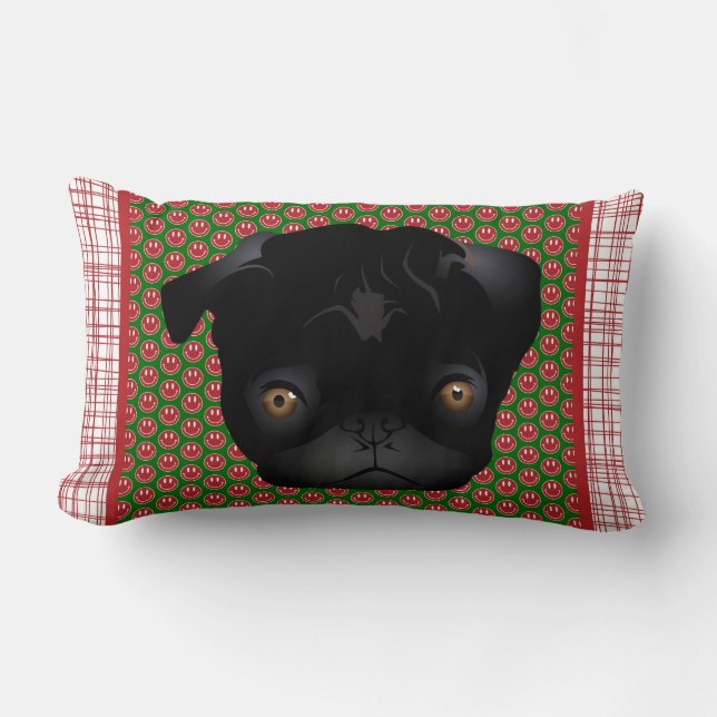 Adorable Pug Home Decor Gifts Lumbar Cushion (Front)