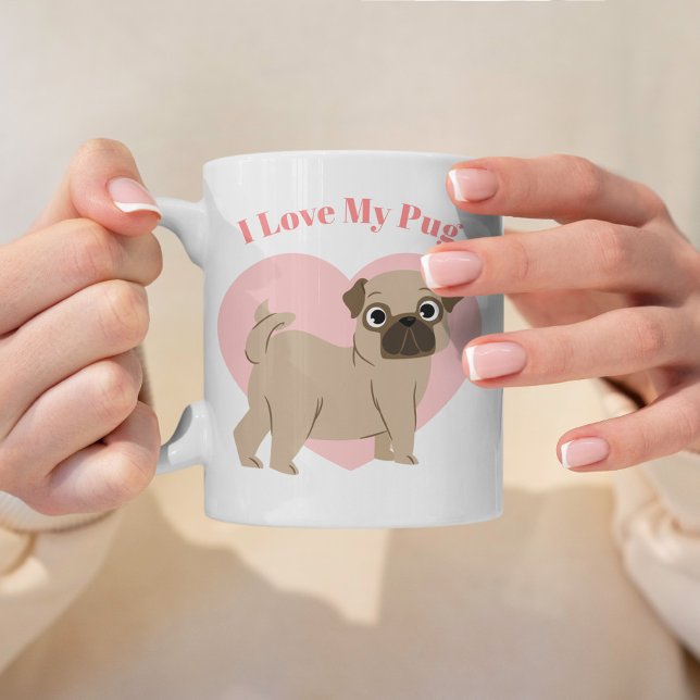 Adorable Pug Illustration Custom Photo Coffee Mug (Creator Uploaded)