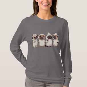 "Adorable Pug Squad – Cute Funny Four Pugs Cartoon T-Shirt