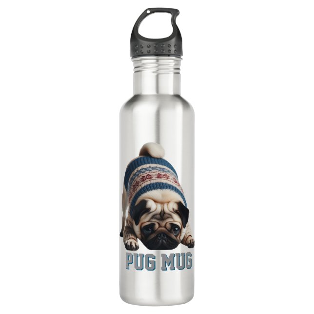 Adorable Pug - What a Mug! 710 Ml Water Bottle (Front)