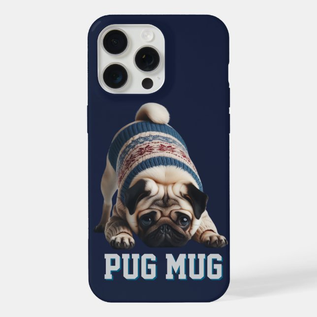 Adorable Pug - What a Mug! iPhone Case (Back)