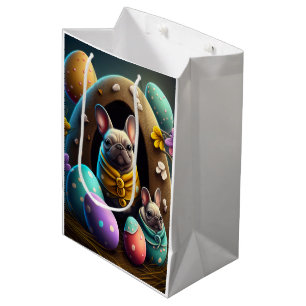 Adorable Pug with Easter Eggs A Festive and Cute Medium Gift Bag