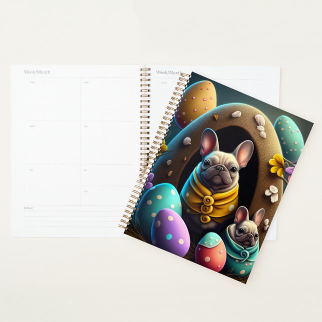 Adorable Pug with Easter Eggs A Festive and Cute Planner (Display)