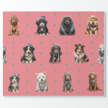 Adorable Puppies 4 Christmas Holiday on Lt Red Wrapping Paper<br><div class="desc">Cute puppies on holiday wrapping paper will entertain and delight anyone you gift it to! Adorable, quality wrapping paper will be your favourite. Look for all our holiday puppy products in our Happy Holidays, Dog Breed Ornaments, and Holiday Wraps and Accessories Collections. Plus, any animal-themed products sold from the Paws...</div>