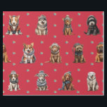 Adorable Puppies 5 Christmas Holiday on Red Wrapping Paper<br><div class="desc">Cute puppies on holiday wrapping paper will entertain and delight anyone you gift it to! Adorable, quality wrapping paper will be your favourite. Look for all our holiday puppy products in our Happy Holidays, Dog Breed Ornaments, and Holiday Wraps and Accessories Collections. Plus, any animal-themed products sold from the Paws...</div>