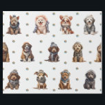Adorable Puppies 6 Christmas Holiday on White Wrapping Paper<br><div class="desc">Cute puppies on holiday wrapping paper will entertain and delight anyone you gift it to! Adorable, quality wrapping paper will be your favourite. Look for all our holiday puppy products in our Happy Holidays, Dog Breed Ornaments, and Holiday Wraps and Accessories Collections. Plus, any animal-themed products sold from the Paws...</div>