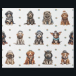 Adorable Puppies 8 Christmas Holiday on White Wrapping Paper<br><div class="desc">Cute puppies on holiday wrapping paper will entertain and delight anyone you gift it to! Adorable, quality wrapping paper will be your favourite. Look for all our holiday puppy products in our Happy Holidays, Dog Breed Ornaments, and Holiday Wraps and Accessories Collections. Plus, any animal-themed products sold from the Paws...</div>