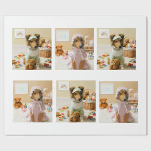 Adorable Puppies in Baby Clothes Unisex Wrapping Paper