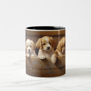 Adorable Puppies Line Ceramic Mug
