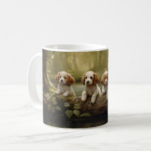 Adorable Puppies Line Ceramic Mug