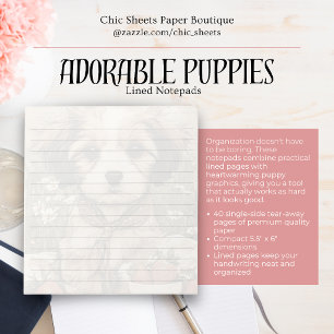 Adorable Puppies Lined Notepad