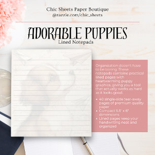 Adorable Puppies Lined Notepads