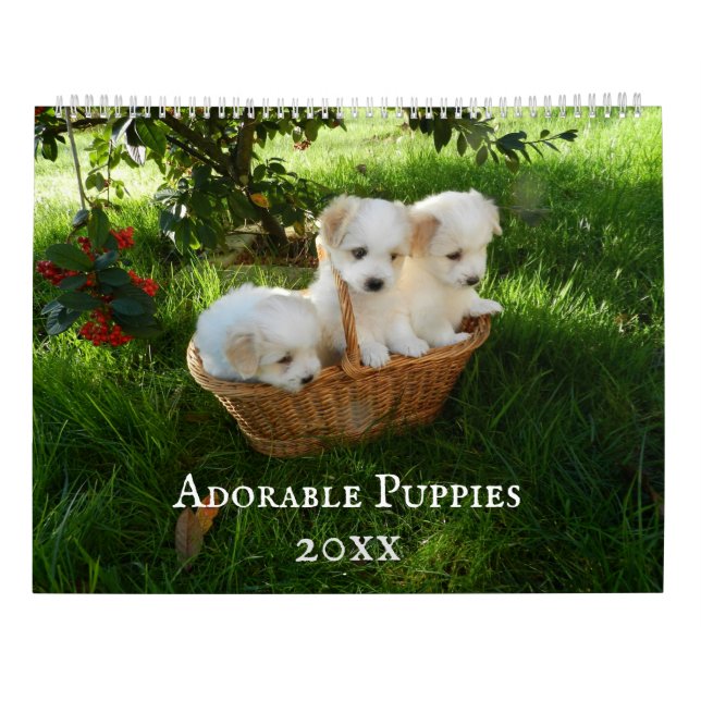Adorable Puppies Personalised Calendar (Back)