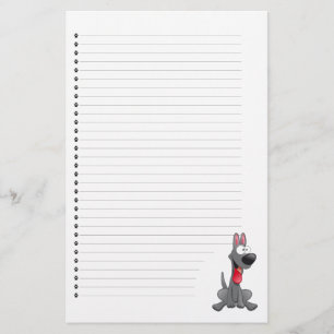Adorable Puppy Dog Lined Stationery
