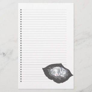 Adorable Puppy Dog Lined Stationery