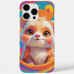 Adorable Puppy in Colourful Swirl iPhone 16 Pro Max Case
