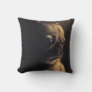 Adorable puppy pug dog Throw Pillow