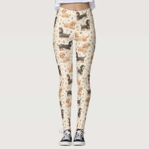 Adorable Puppy Watercolor Pattern (1) Leggings