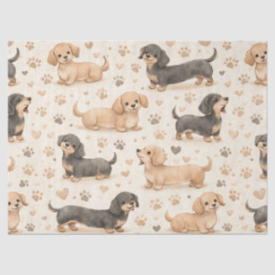Adorable Puppy Watercolor Pattern (1) Tissue Paper
