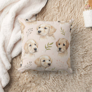 Adorable Puppy Watercolor Pattern (2) Cushion