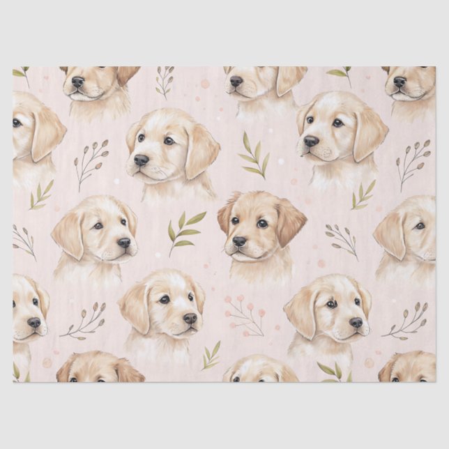 Adorable Puppy Watercolor Pattern (2) Tissue Paper (Front)