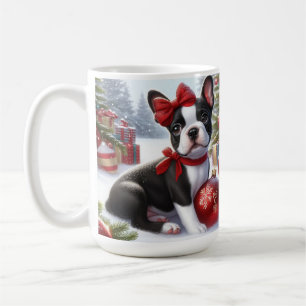 Adorable Puppy with Christmas Ornaments  Coffee Mug